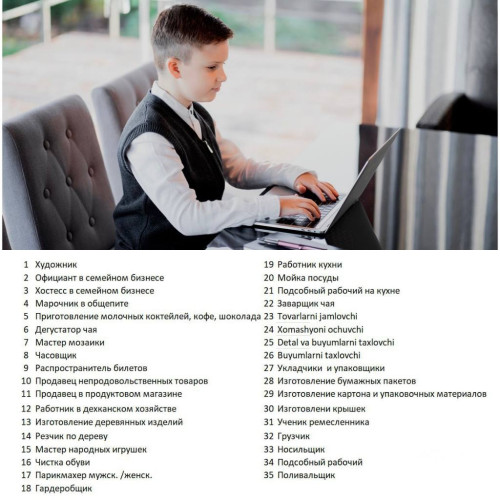 Узбекистан: Школьникам хотят разрешить работать официантами и грузчиками